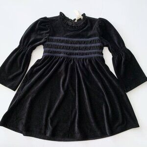 Matilda Jane Girl Black Stretch Corduroy Dress 6 years EUC